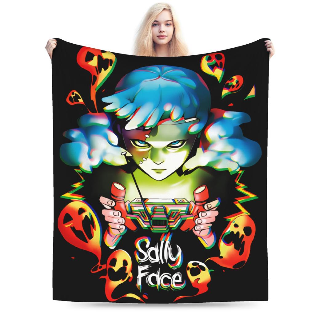 Sally Face Game Anime SF Flannel Blanket Winter Warm Soft Bedding Throws for Boy Girl Couch Bed Pattern Bedspread Sofa Bed Cover