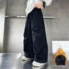 Boys' Fleece-Lined Winter Work Pants, 2025 Style - Straight-Leg, One-Piece for Medium & Large Kids