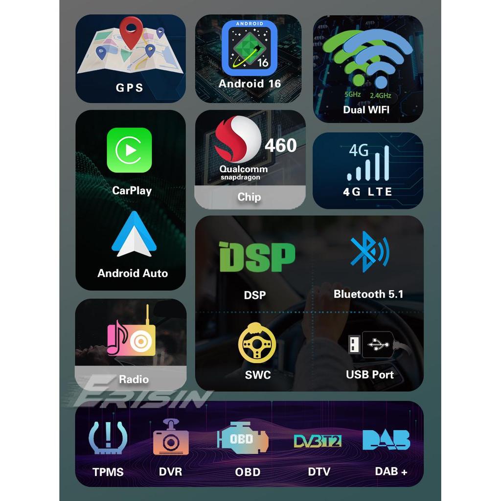 9 Inch Android 16 8GB+128GB Autoradio Wireless CarPlay GPS for VW SKODA EU Warehouse Free Ship Car Stereo ES9091V