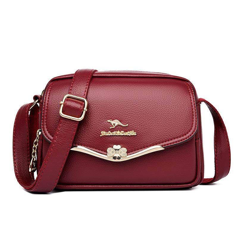 2025 new small square bag women's bag soft leather texture Korean version trendy fashion simple women's shoulder crossbody handbag