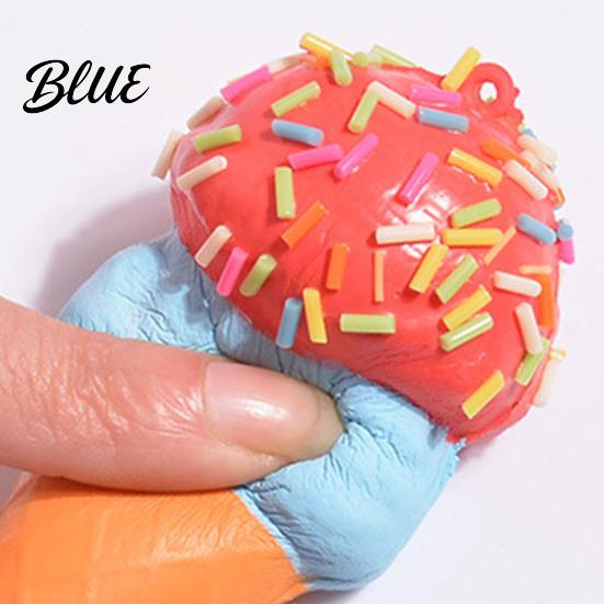 Ice Cream Squeeze Ball Cone Toy Simulated Fidget Slow Portable Stress Reliever Rebound Anxiety Relief Soft Stretch Sensory Calming Desk