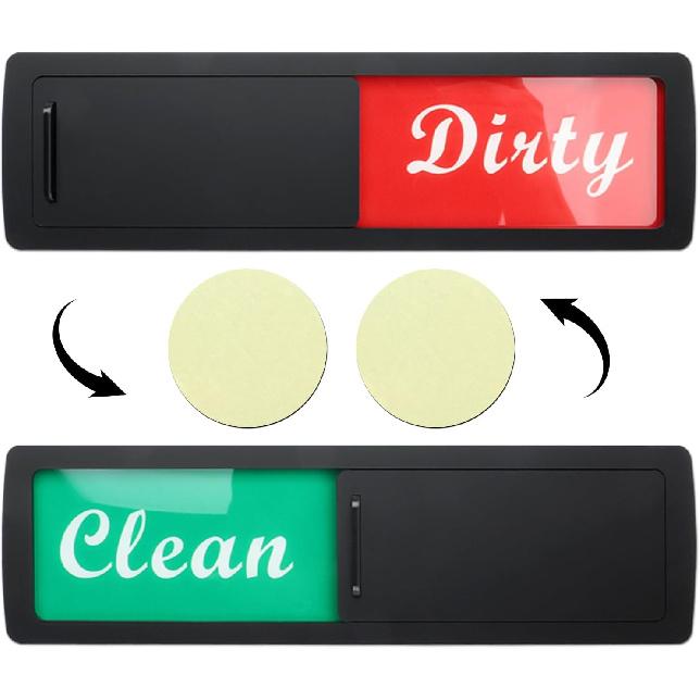 Dishwasher Magnet Clean Dirty Sign,Kitchen Deco/Easy to Read & Slide Dishwasher sign Indicator Sign,Strong Magnet Options Indicator Tells Whether
