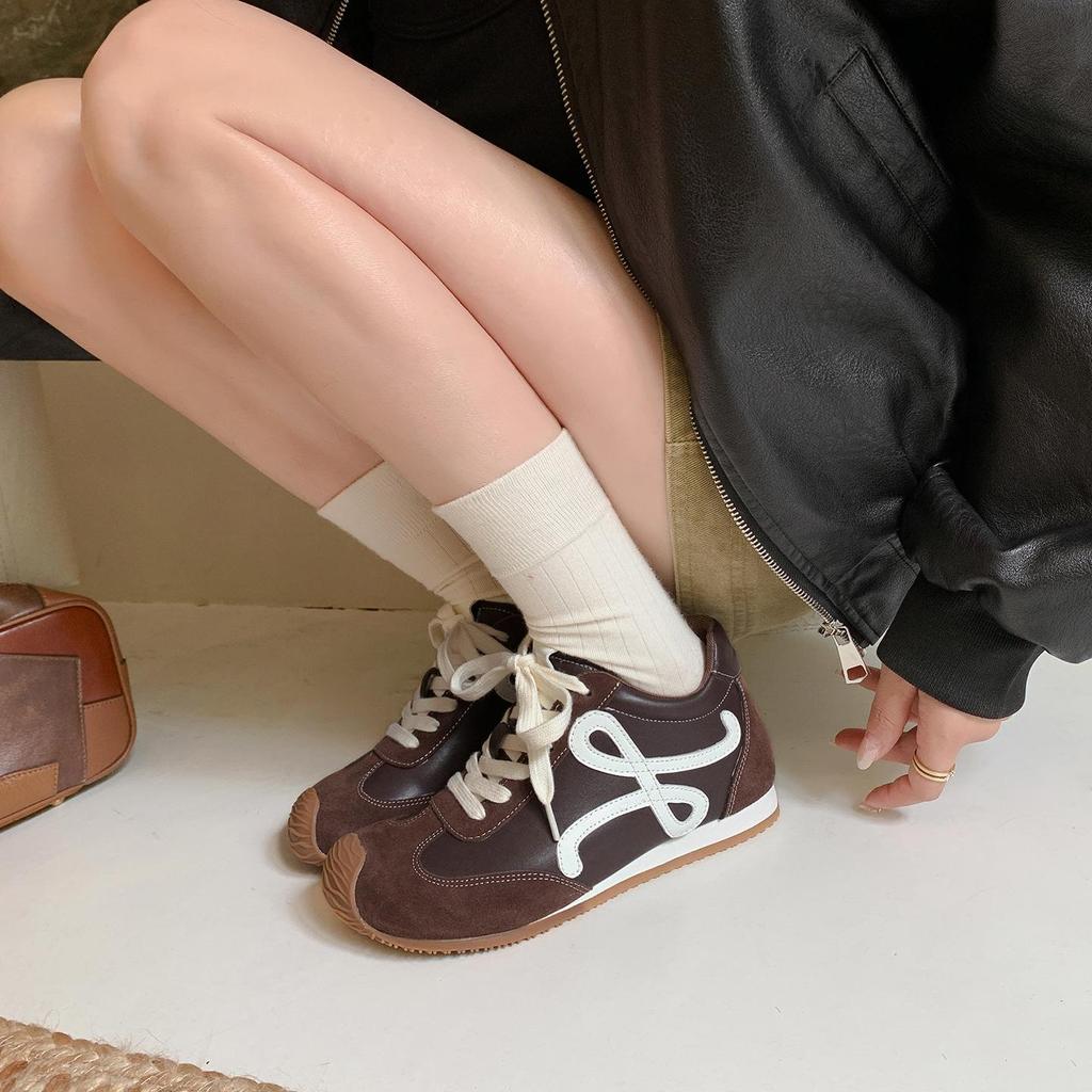 Women's 7cm Heel Ugly-Cute Color-Block Leather Shoes, Autumn/Winter 2025