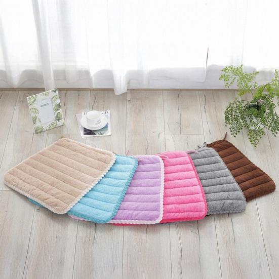 Seat Cushion Trapezoidal Shape Adjustable Straps Plush Material Chair Pad Dining Office Car Seat Cover Home Accessory