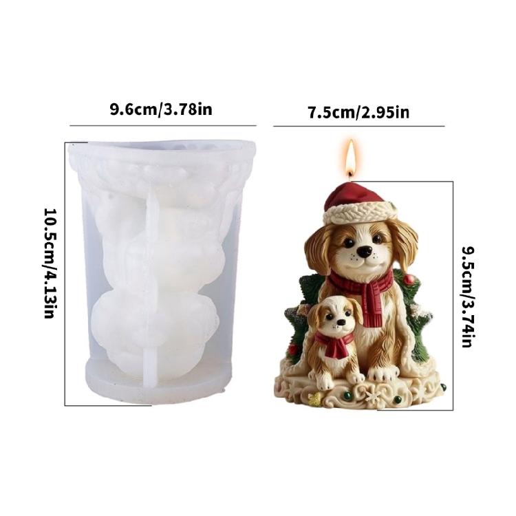 Christmas Pet Dog Silicone Mould Easy Demolding Multipurpose Silicone Mould For Handmade Candle Soap Holiday Decoration