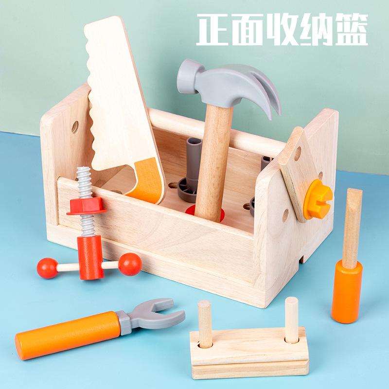 Çocuk Ahşap Alet Tezgahı Seti Tamir Aletleri ile - Montessori Çalışma Tezgahı, İnşaat ve Eğitici Oyuncak, Noel Doğum Günü Hediyeleri