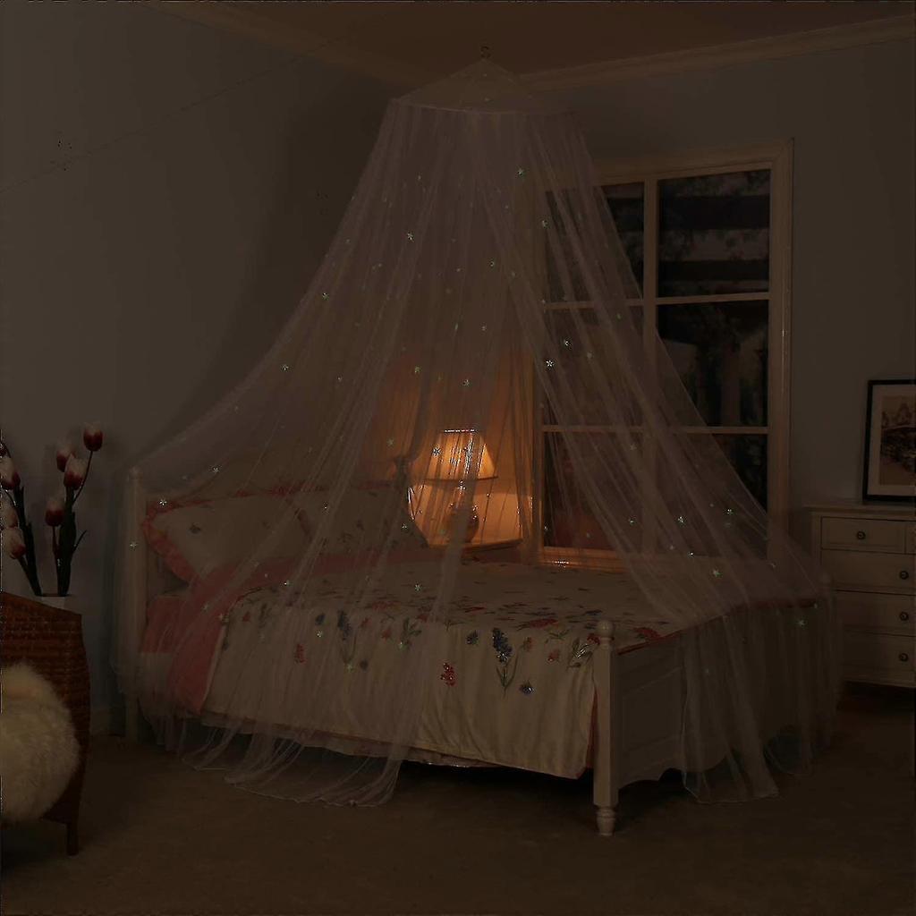 Bed Canopy With Fluorescent Stars Glow In Dark, Best Present For , Kids, Boys, Girls, Daughter