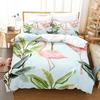 Flamingo Duvet Cover King/Queen Size Green Tropical Leaves Decor Bedding Set Palm Tree Flower Soft 2/3pcs Polyester Quilt Cover
