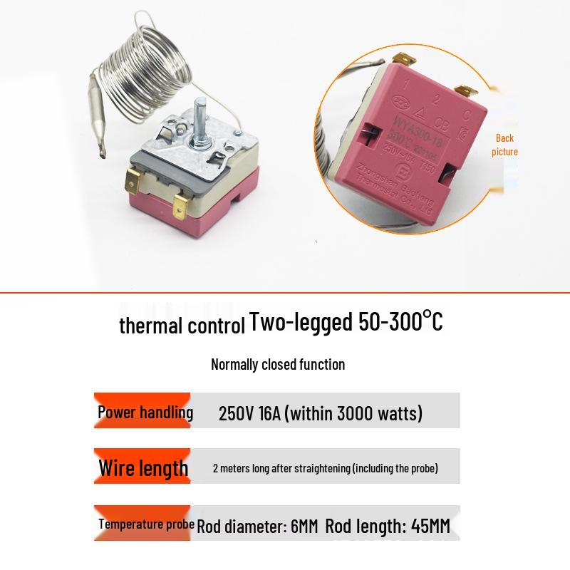 Adjustable Temperature Control Switch for Fryer, Oven, Kettle, Griddle & BBQ Thermostat