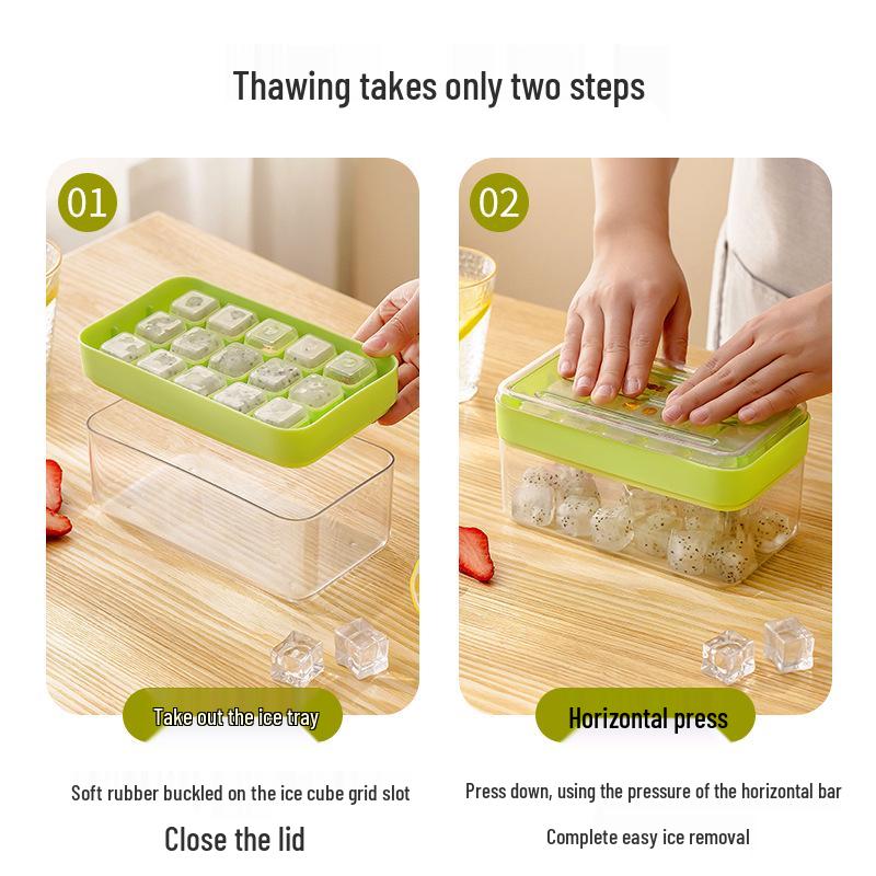 Silicone Multi-Layer Ice Cube Tray with Lid – Easy Release Food-Grade Mold for Home Use