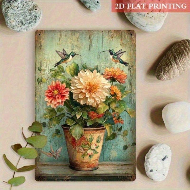

Metal Poster Wall Art Hummingbird 3D Vibration Effect Living Room Decor