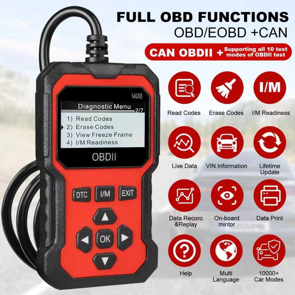 V410 OBD2 Diagnostic Scanner Car Code Reader Vehicle Health Inspection Tool Auto Code Reader Scanner Code Readers 4