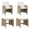 Day and Night - Day and Night Garden Chairs with Stools 2 Units Beige Synthetic Rattan