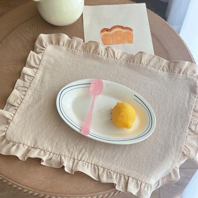 Yousheng Vintage Placemat Rectangle Placemat with Ruffle Dining Table Decoration Mat for Restaurant Home Dinner Party Tea Party Wedding