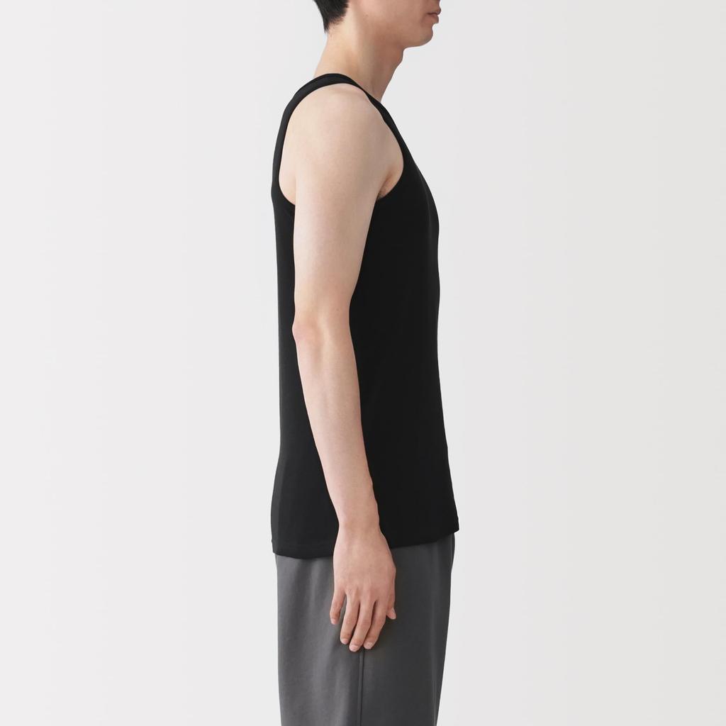 MUJI Smooth Cotton Tank Light Size S Men's Top, Gray, (FA19QA6S)