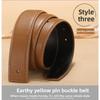 Mei Headless Strap Men's Leather Lychee Pattern Belt, Smooth Buckle Buckle Spot