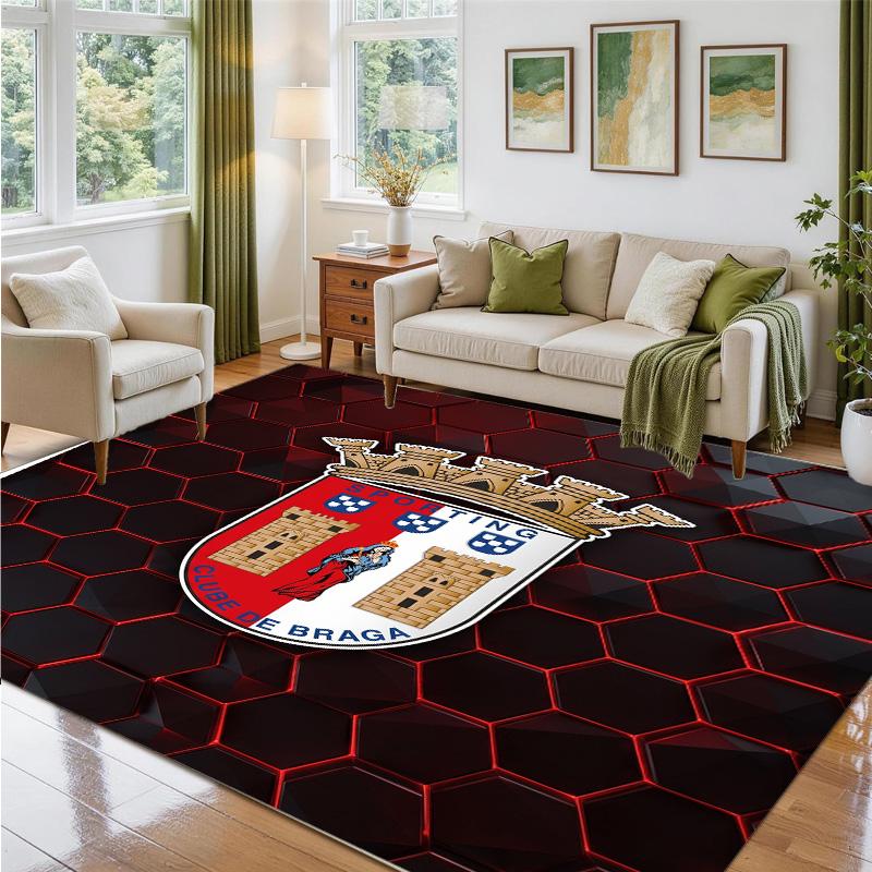 Braga FC Design Crystal Velvet Rug Soft Decorative Mat for Bedroom Entrance