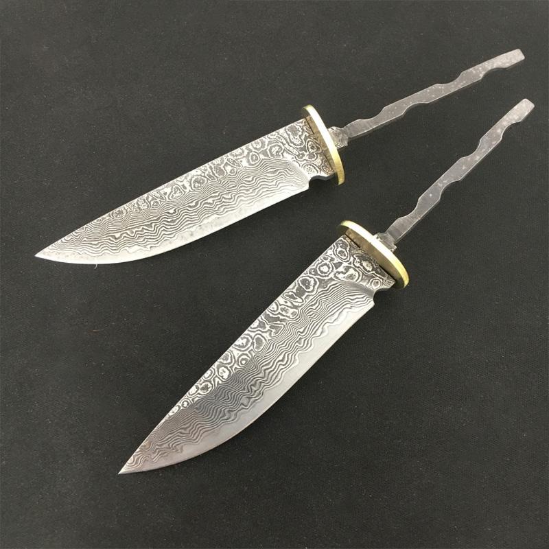 Damascus Steel Fixed Blade Knife Blanks - Unfinished Blade Forging Blanks, Semi-finished Knife Blank | DIY Knife Accessories
