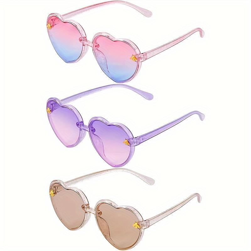 

3pcs Casual Heart Shaped Frame Bee Fashion Glasses for and Pography Regular Decoration
