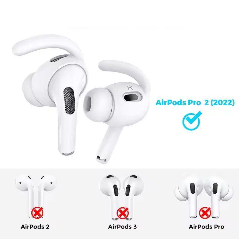 Anti-Slip Silicone Ear Covers for Apple AirPods Pro 2: Shark Fin Design for Secure Fit and Comfort.