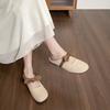 Baotou Slippers for Women Soft-soled Summer Flat-bottomed Bow One-foot Half-support Single Shoes