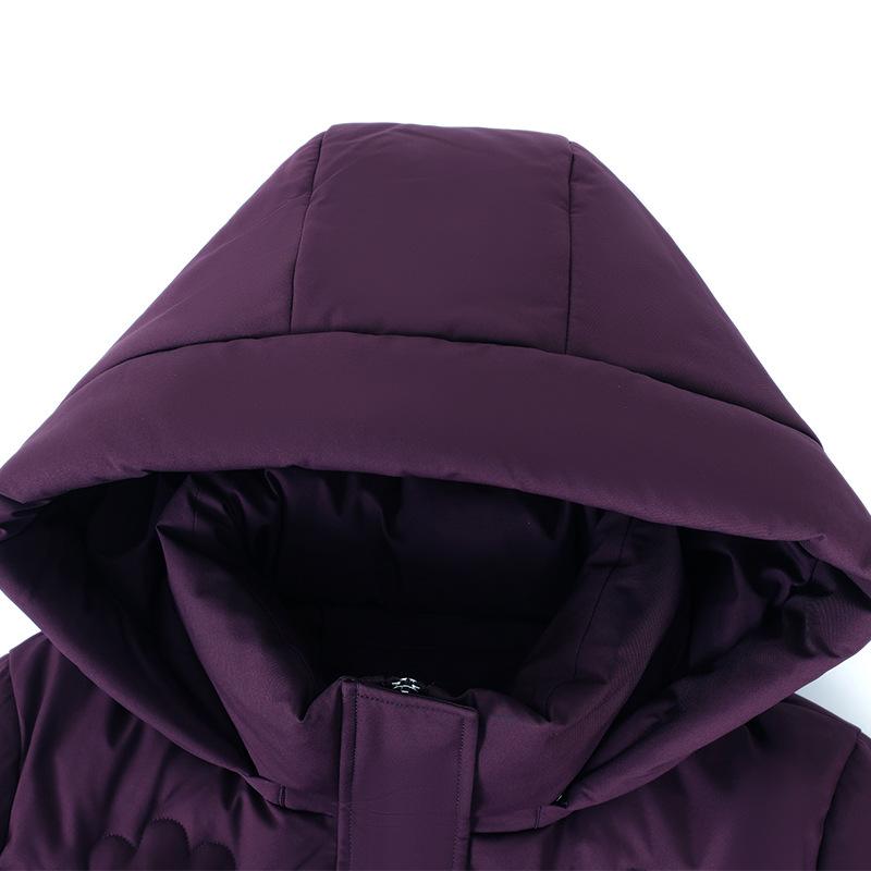 New Women's Down Jacket Short Winter Loose Middle-aged Grandmother White Duck Down Hooded Down Jacket