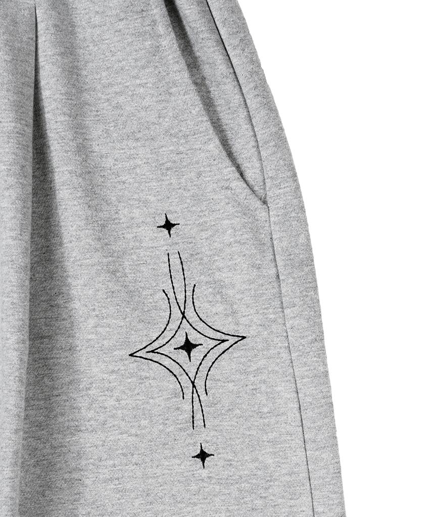 GAKKAI UNIONS One-Pleat Noise Stitch Embroidered Balloon Pants Gray