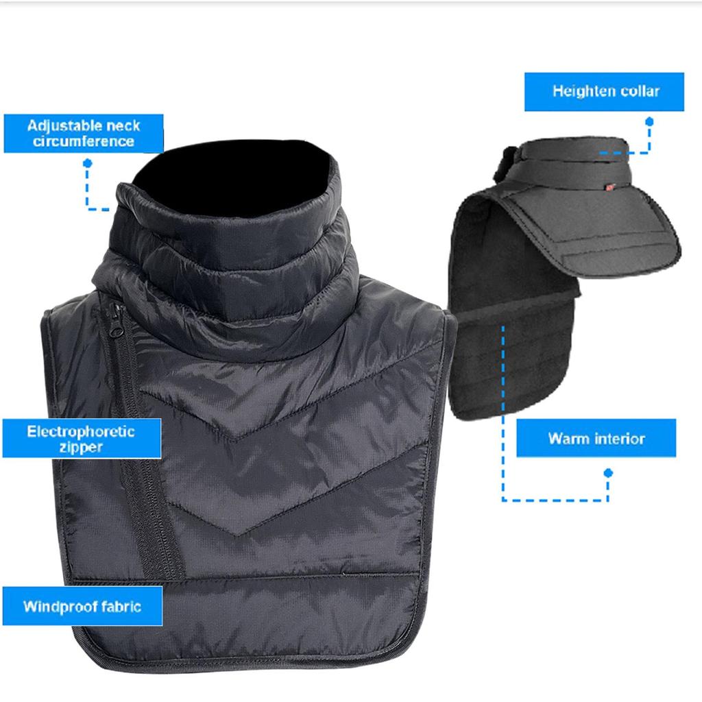 Motorcycle Neck Gaiter Windproof Zipper Closure Neck Warmer Chest Wrap For Winter For Skiing Fishing Running Hiking Outdoor