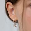 Pearl and Crystal Charm Hoop Earrings EC3274