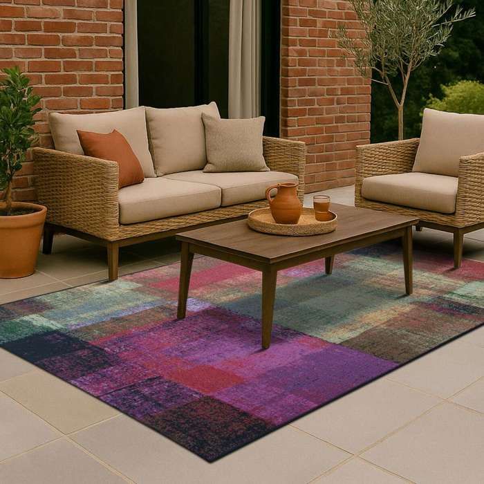 Vintage Multicolored Green Indoor Outdoor Rug 160x230