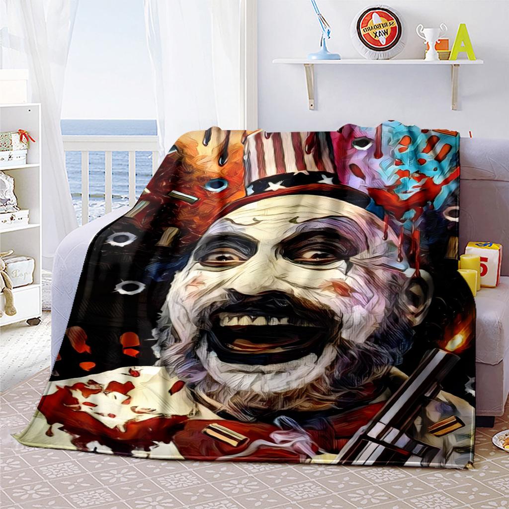 Captain Spauldings Museum Monsters Madmen Clown Blanket Perfect All Seasons Soft Comfortable Sofa Office Nap Travel Festive Gift