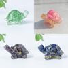 Resin Turtle Aquarium Decor With Natural Crystal Chips For Home Office And Gift