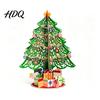 Office Desktop Christmas Ornament 3D Puzzle Paper Tree Decoration Holiday Ornaments Festive Party Table Centerpiece with Star Topper And Gift Box for