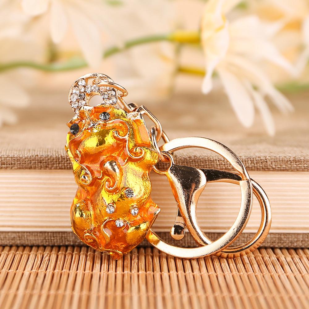 Счастливый Пиксиу Золотой Зверь Брелок: Китайский Расписной Масляный Кулон Подарок