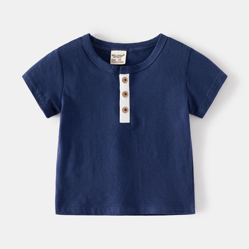 Boys' Soft and Comfortable Cotton Short-Sleeve Summer T-Shirt