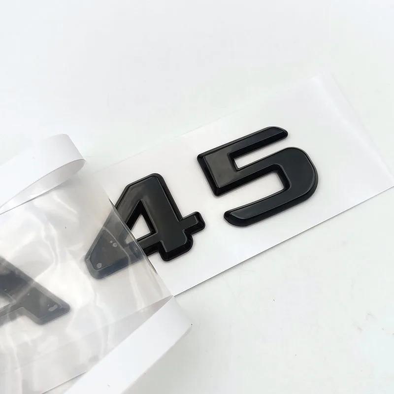 ABBN1 3D ABS Chrome Glossy Black A 45 Logo A45 Emblem Letters Auto Sticker Nameplate Car Trunk Badge For A45 Accessories