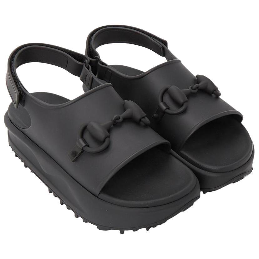 Gucci Horsebit Flatform Sandal 'Black' 747752 JAAC9 1000