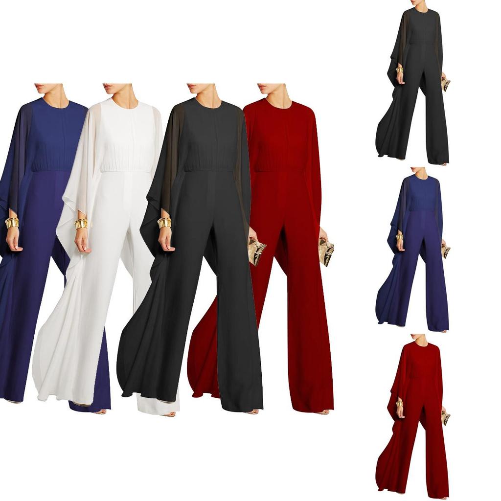 Tuta Pullover Elegante da Donna con Giunture, Scollo O, Maniche Lunghe a Pipistrello e Zip in Vita Alta
