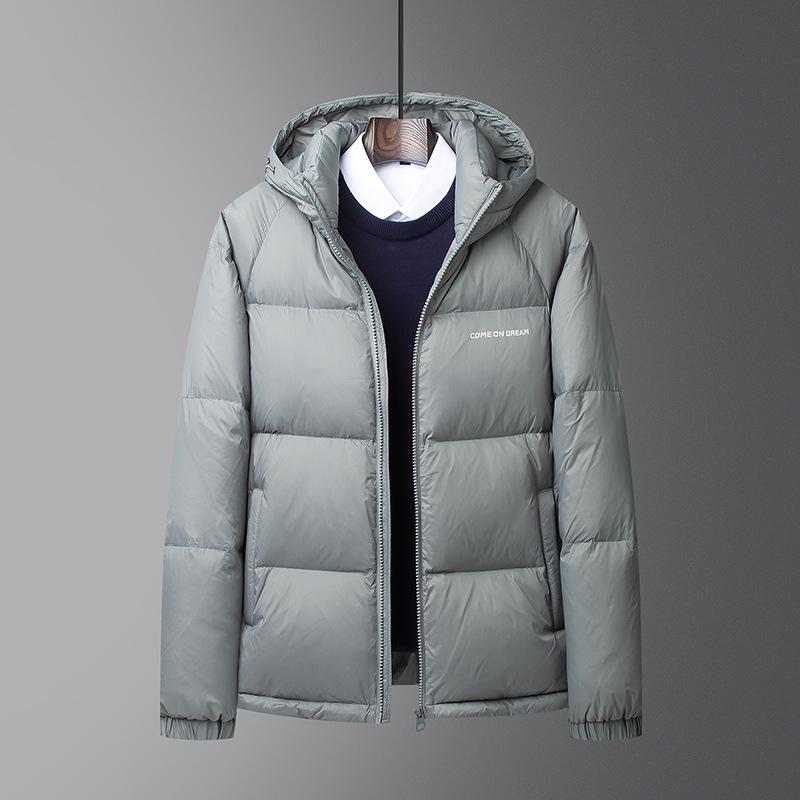 Men's Hooded Down Jacket - Winter 2025 Fashion: Short, Thick, High Loft, Warm Puffer Coat