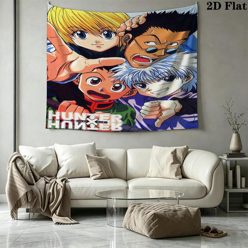 Hunter X Hunter Wall Tapestry Aesthetic Wall Hanging Printed Fabric Blanket Decorative Tapestries For Bedroom Living Room Home Decor