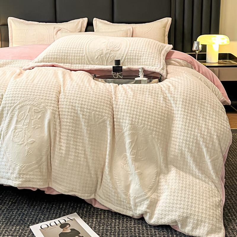 

OEING Winter Thickened Milk Velvet 4-Piece Bedding Set 1.8m