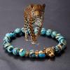 Malachite Tigers eye bracelet women men couple handmade lion leopard beads bangles cool gift for husband brother pulseras mujer