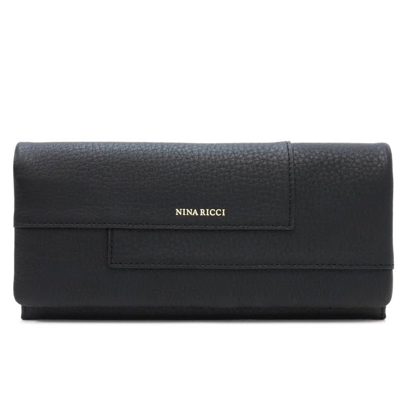 

Nina Ricci Structured Purse Long Wallet 85-1276 Black