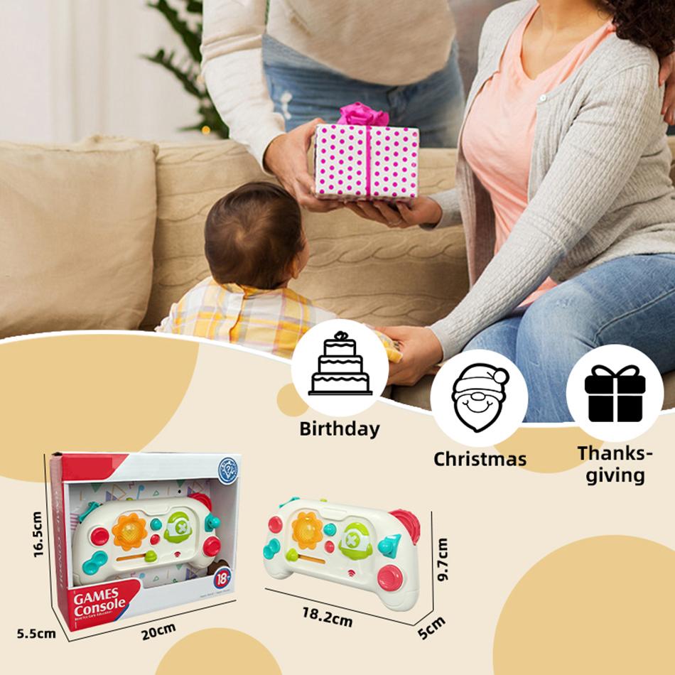 Baby Simulation Game Console Toys with Music&Lights Mini Game Console Finger Action Fine Training Educational Montessori Toys