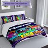3pcs Custom Name Geometry Dash Set,Includes 1 Duvet Cover and 2 Pillowcases,All-season Bedroom Decor