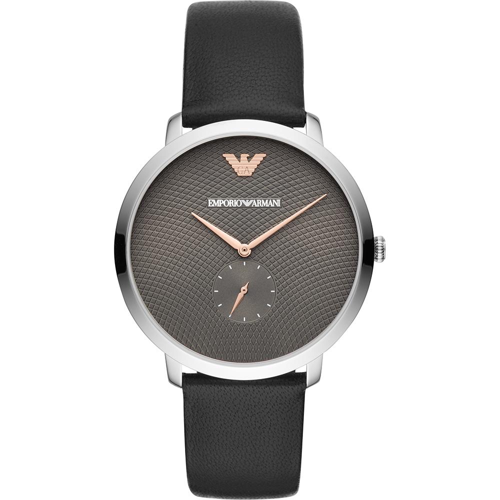 Emporio Armani Historical Collection Grey Leather Black Male Quartz Watch AR11162 серый