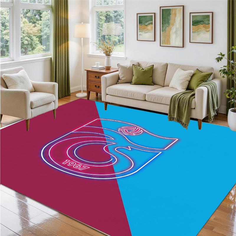 Trabzonspor FC Design Crystal Velvet Rug Soft Decorative Mat for Bedroom Entrance