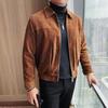 2025 Winter Men's Retro Faux Suede Lapel Motorcycle Leather Jacket - Korean Style Casual Cool Streetwear.