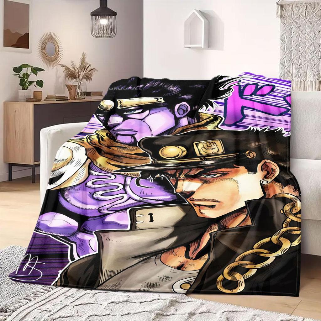 JOJO Anime Flanelldecke Warm, Gemütlich, Geeignet für Schlafzimmer, Sofas, Betten, Stühle, Picknicks, Reisen