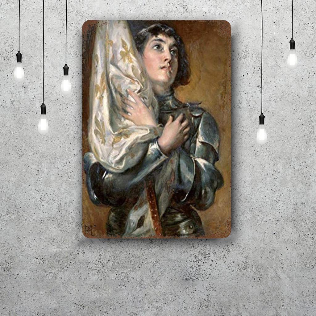 St Joan of Arc Vintage Metal Tin Signs Posters Decor Retro Metal Plaque Wall Art Decor for Garage Bar